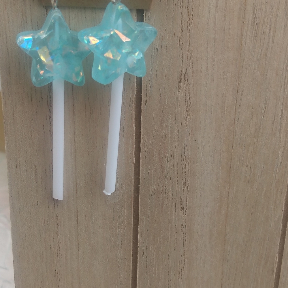*Blue Lollipop Star Earrings! MadeByCJ